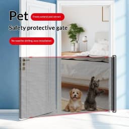 ~Retractable Pet Gate Dog Baby Retractable Gate No-Drill Childproof Net Fence Cat Baffle For Indoor Pet Dog Barrier Fences