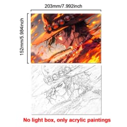 Anime Character One Piece Luffy Zorro Animated Frame LED Light Study Bedroom Christmas Birthday Gift