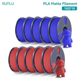 SUNLU 10Roll PLA Matte Filament 1.75mm 1kg Spool (2.2lbs) Smooth Matte Finish Neatly Wound Filament Fit Most FDM Printer