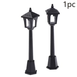 Miniature Christmas Street Lamp Post LED Lights Park Bench & Streetlight Micro Landscape Fairy Garden Ornament Dollhouse Decor