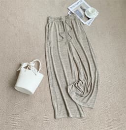 Slimming Wide-leg Long Pants, Spring Casual Thin Knitted Pant For Summer