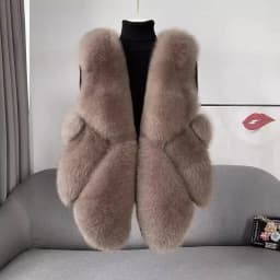 2024 autumn and winter new fox fur vest women's short coat young fur integrated vest winter coat women