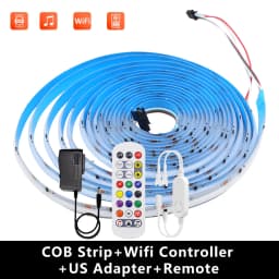 Tuya Wifi RGBIC COB LED Strip Light 24V 12V WS2811 High Brightness 720LEDs/m Bluetooth APP Control Addressable FOB Light Tape
