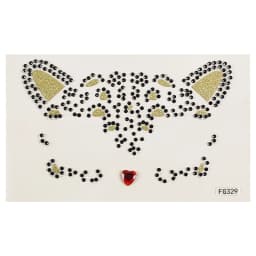 Cute Cat 3D Acrylic Rhinestone Face Sticker Masquerade Party Face Makeup Decoration Temporary Tattoo Face Painting Decals