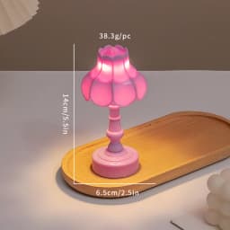 1:12 Dollhouse Miniature Flower Bud Table Lamp Night Light Furniture Home Model Decor Toy Doll House Accessories