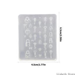 Art Moulds Silicone Template Designing Tool Lock Theme Silicone Handmade Molds for Manicure Creation