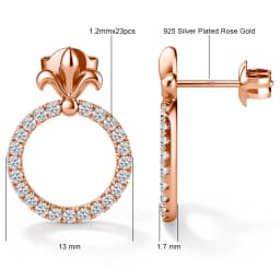 Circular Design 14K Gold Filled Stud Earrings Full Mossanite for Women Girl with 925 Silver Base Great Value Wedding Jewelry