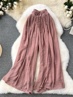 SINGREINY Mesh Loose Long Pants Women Mesh Elastic Waist Fashion 2024 High Quality Pocket Ladies Summer Wide Leg Pants