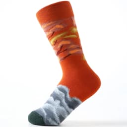 Combed cotton new lighthouse retro Japanese tide socks men and women embroidered mid-tube socks