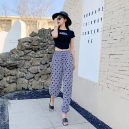 Women's Mosquito-proof Cotton Silk Beach Summer Casual Flower Pants Artificial Cotton Summer Sleeping Pants Thin Adult Bloomers