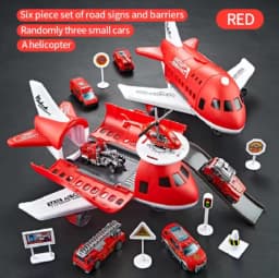 Kids Toy Plane Foldable Storage Passenger Plane Model Helicopter Inertia Car Track Vehicle