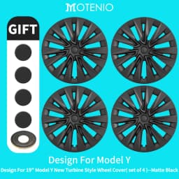 4PCS Wheel Cap Design For Tesla Model Y 2020-2024 19 Inch Right&Left Hubcaps Cyclone Cover Wheel Cover Replacement Accessories