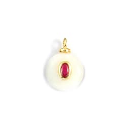 1 Piece Cubic Zirconia & Natural Stone Geometric Charms Round 18K Gold Plated Pendants For DIY Necklace Bracelet Jewelry Making
