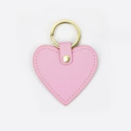 Free custom monogram logo leather keyring saffiano heart shaped kechians for promotion gift keychain ring keychain