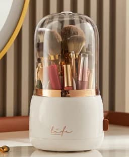 360° Rotating Makeup Organizer Brush Holder Cosmetic Storage Box Pen Case Lipstick Organizer - Clear Plastic Makeup Storage