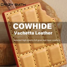 CRAZYSMITH Genuine Leather Chocolate Bag Charm, Italian Full-Grain Cowhide Purse Charms Luxury Gifts for LV Bag Accessories Cute