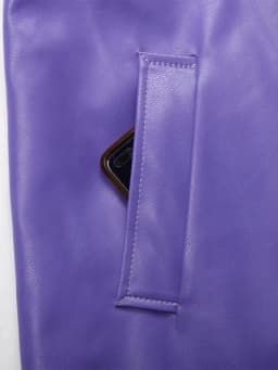Mauroicardi Spring Long Waterproof Soft Purple Pu Leather Trench Coat for Women Sashes Luxury Elegant Leather Overcoat 2025