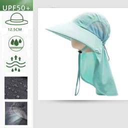 Men Women Wide Brim Sun Protection Hat with Neck Flap for Spring Summer Hiking Fishing UPF 50+ UV Protection Outdoor Cap