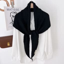 2025 Wool Winter Scarf For Women Warm triangle Knit Scarves Hijab Solid Lady Shawl Wrap Female Pashmina Bandana Head Scarf