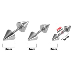 3Pcs 20G Screw Back Ball Tragus Stud Cartilage Earrings Helix Ear Piercing Jewelry Round Cone Square Surgcial Steel Stud Earring