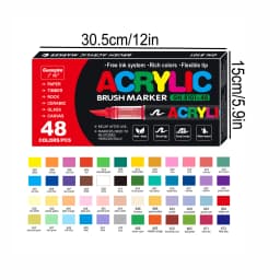 12-288 Colors/Box Christmas-Themed Marker Set - Soft-Tip Straight Liquid Acrylic Markers for DIY Holiday Doodle Art Painting