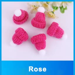 10-50Pcs Mini Knitting Hats Christmas DIY Craft Knitting Doll Hats Mini Wool Hat for Christmas Tree Ornaments DIY Hair Accessory