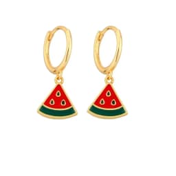 Papaya Enamel Fruit Pendant Dangle Earrings Summer Collection INS Personality Creative Fruit Charm Earrings Jewelry Gift 2025