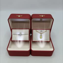 Custom LOGO PU Leather LED Jewelry Box Creative Deer Buckle Proposal Ring Pendant Case Paired Ring Jewelry Packaging Box Gift