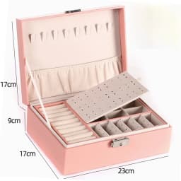 Double-Layer Velvet Jewelry Box High Capacity PU Leather Jewelry Storage Box Large Space Jewelry Holder Gift Box Organizer