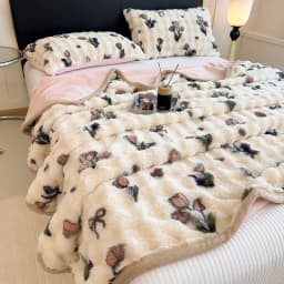 Cute Giant Panda Fluffy Fleece Blanket Fall Winter Thick Warm Faux Rabbit Fur Bed Blanket Plush Sofa Throw Cover Soft Bedspread