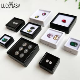 Portable Travel Gems Box Show Gemstone Storage Case Beads Diamond Pendant Exhibition Box Shockproof Gem Jars Exhibition Tray