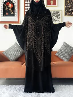 Two Piece Set Jilbab Prayer Clothes Muslim Abaya Set Women Prayer Garment Dress Hijab Long Khimar Skirt Sets Islamic Ramadan