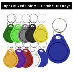 10PCS 13.56Mhz RFID UID Token Copy Keykobs Changeable Attendance Management CUID Clone Keychain Tag For Mif 1k S50 Writable