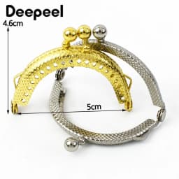 5/10Pcs Deepeel 5cm Embossed Metal Coin Purse Frame Bag Handle Double Ear Wallet Kiss Clasp DIY MouthGold Bags Pendant Accessory