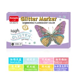 8 colors/set Glitter Highlighters Pen Fine Flash Marker Pen Painting Maker for Scrapbook Diary Journal Student Stationery Supply