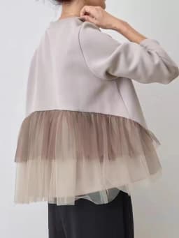Korean Style Long Sleeve round Neck Sweater Doll Shirt Short Women's Clothing Mesh Splice Anti-Aging Cute Style Female Top
