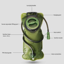 Water Bladder Hydration Backpack 2L Large Capacity EVA Water Bags Reservoir For Running Cycling Hydration Water Storage Bag