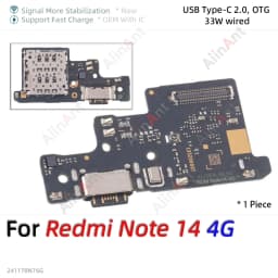 Bottom USB Charger Board Dock Connector Charging Port Flex Cable For Xiaomi Redmi Note 13 14 13C 14C 14R 13R Pro Plus 4G 5G Part