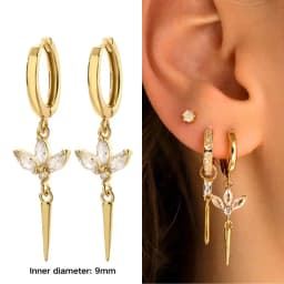 925 Sterling Silver Ear Needle Crystal Zircon Tassel Pendant Hoop Earrings Retro Small Fragrance Style High Jewelry Women Gifts