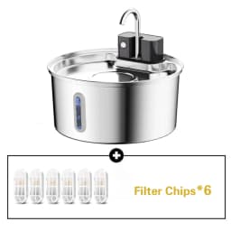 3.2L Auto Wireless Rechargeable Motion Sensor Cat Water Feeder Stainless Steel Cat Dog Pet Water Fountain Silent(No 5V 1A Plug)