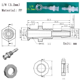 Luer Lock Adapter PP Plastic Air Valve Pipe Subpackaging Instrument Connector