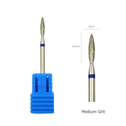 HYTOOS 2mm Long Flame Cuticle Clean Nail Drill Bit, Titanium Russian Diamond Nail Bits Dead Skin Nail Cleaner Accessories Tool