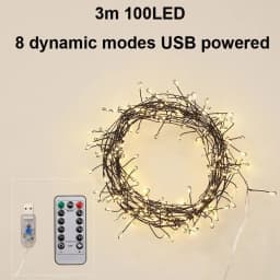 1M 2M 3M 5M 10M Copper Wire LED String Fairy Lights Holiday Battery-operated Garland for Christmas Tree Wedding Party Decoration