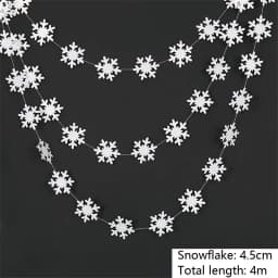 4M Silver Gold Snowflake Garlands for Christmas Tree Hanging Decor Winter Wonderland Party Fake Snow Decoration Paper Streamers