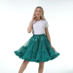Skirt Length 55cm Women Tutu Skirt Solid Fluffy Tulle Princess Ball Gown Pettiskirt Ladys Ballet Party Performance Dress PP008