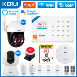 KERUI W181 Alarm System Secutrity Home WIFI GSM Alarm Tuya Smart Motion Detector Door Sensor Burglar IP Camera Work Alexa Google