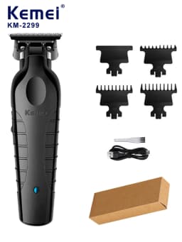 Kemei Men's Cordless Hair Clipper USB Rechargeable Zero Gap Trimmer Electric Hair Clipper Original Blade Accessories KM-2299