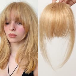 Brown Wispy Bangs Human Hair Bangs OverHead Clip in Hair Extension Natural Hair in Air Bangs Fringe Hairpieces for Women 4.5inch