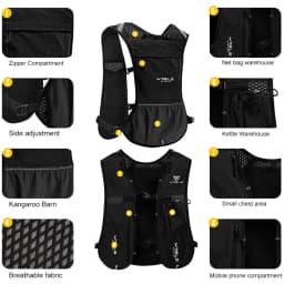 WRELS Hydration Backpack Water Bladder with Water Bladder Hydration Vest Backpack for Men Women for Marathon Trail Cycling Hikin
