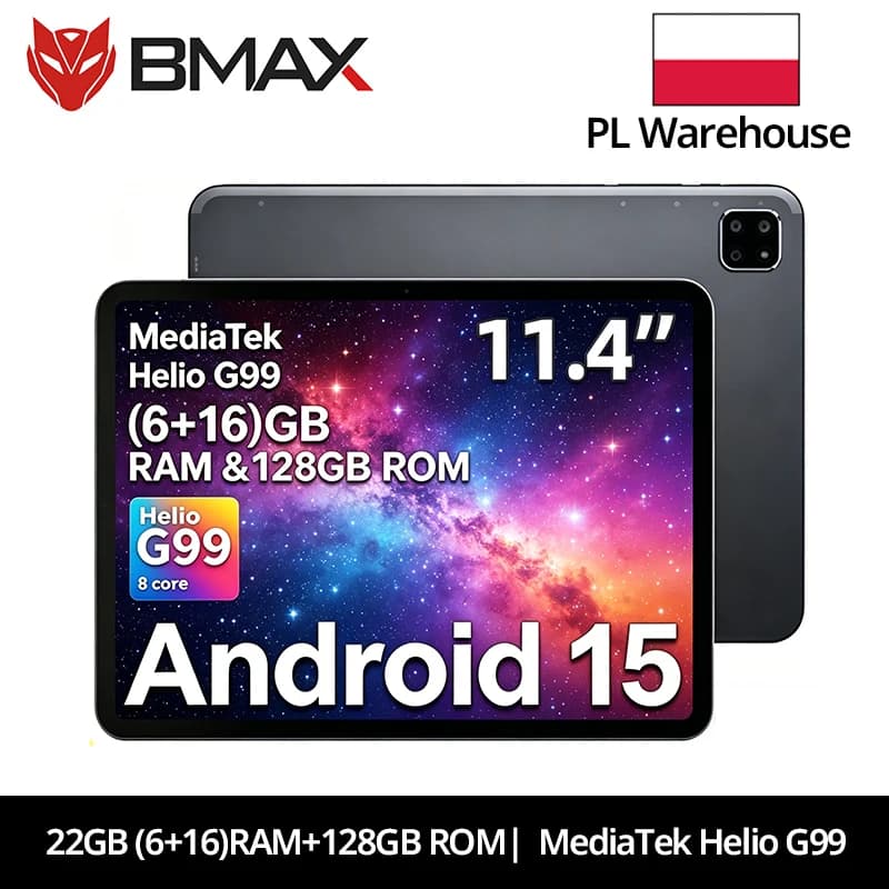 BMAX I12 Power Tablet 11.4" 2.4K IPS 90Hz Display MediaTek Helio G99 8-core 22(6GB+16GB) RAM 128GB ROM 8000mAh Type-C Android 15 Tablets 4G LTE GPS WiFi Support Dual SIM